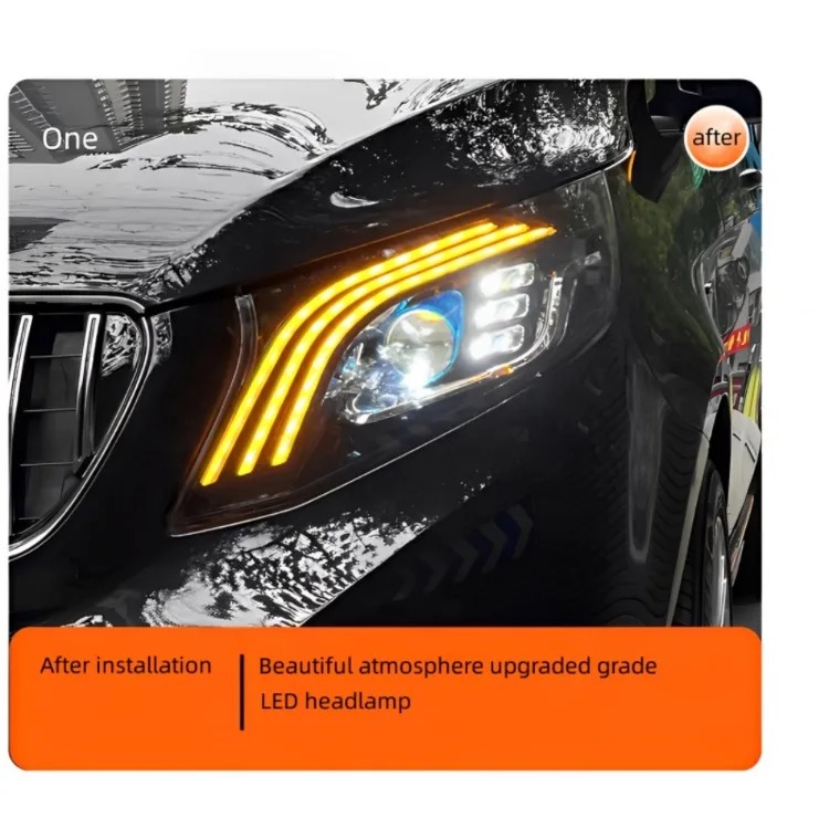 Suitable for VITO Headlight Assembly V Class Vito Modified  LED Running Light Water Steering V260 W447